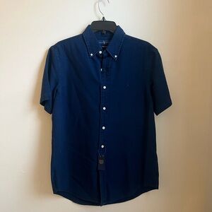 Ralph Lauren Blue Short Sleeve Button Down Shirt